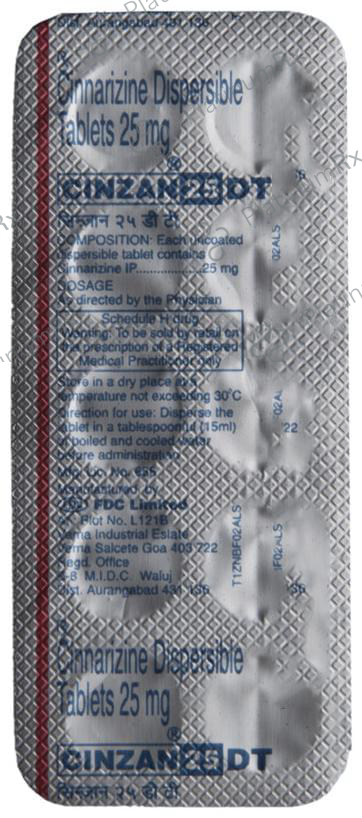Cinzan 25mg DT Tablet 10s
