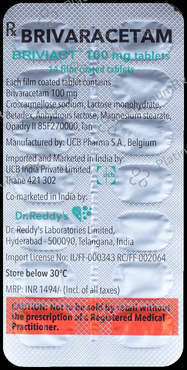 Briviact 100mg Tablet
