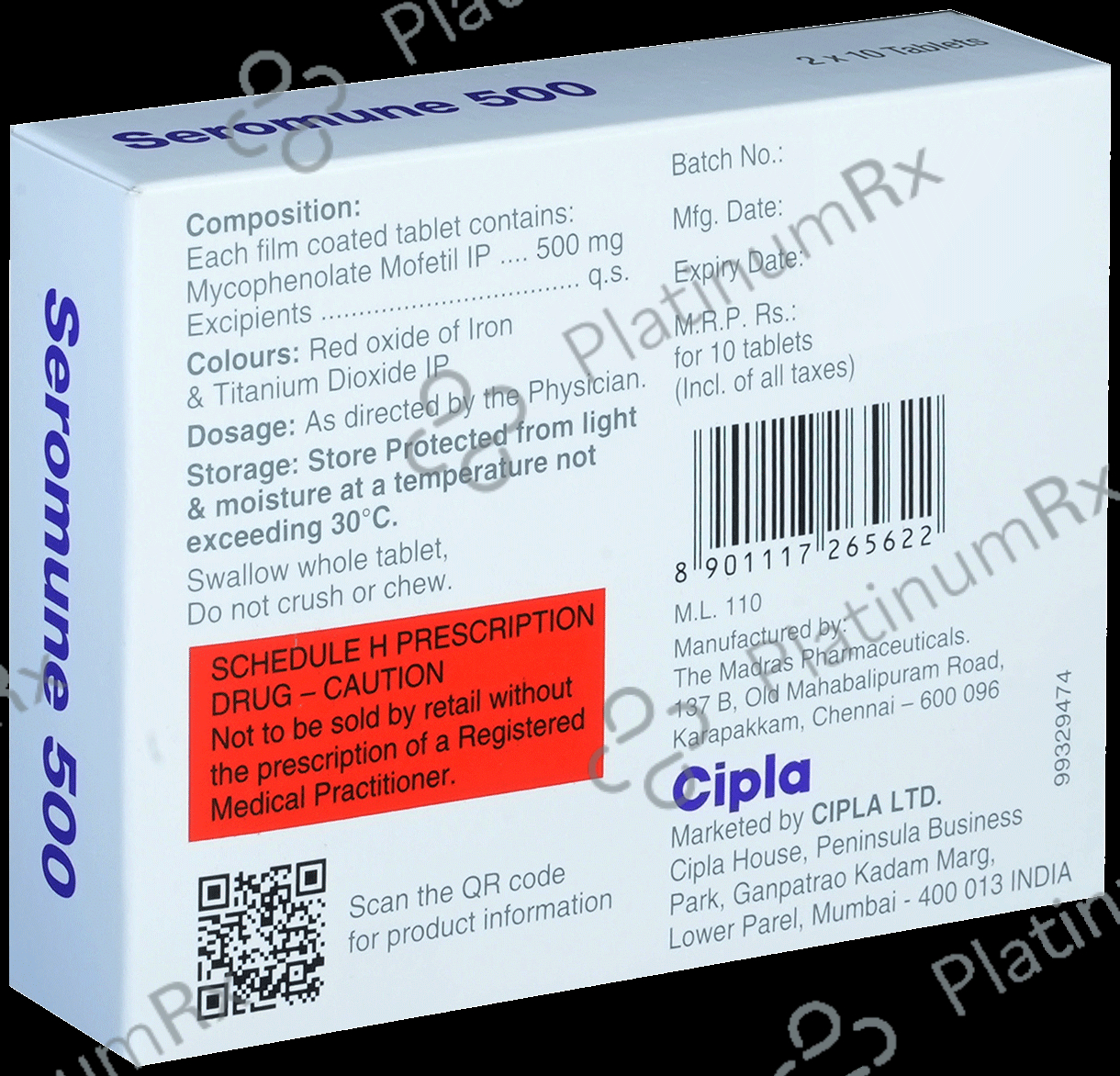 Seromune 500mg Tablet 10s