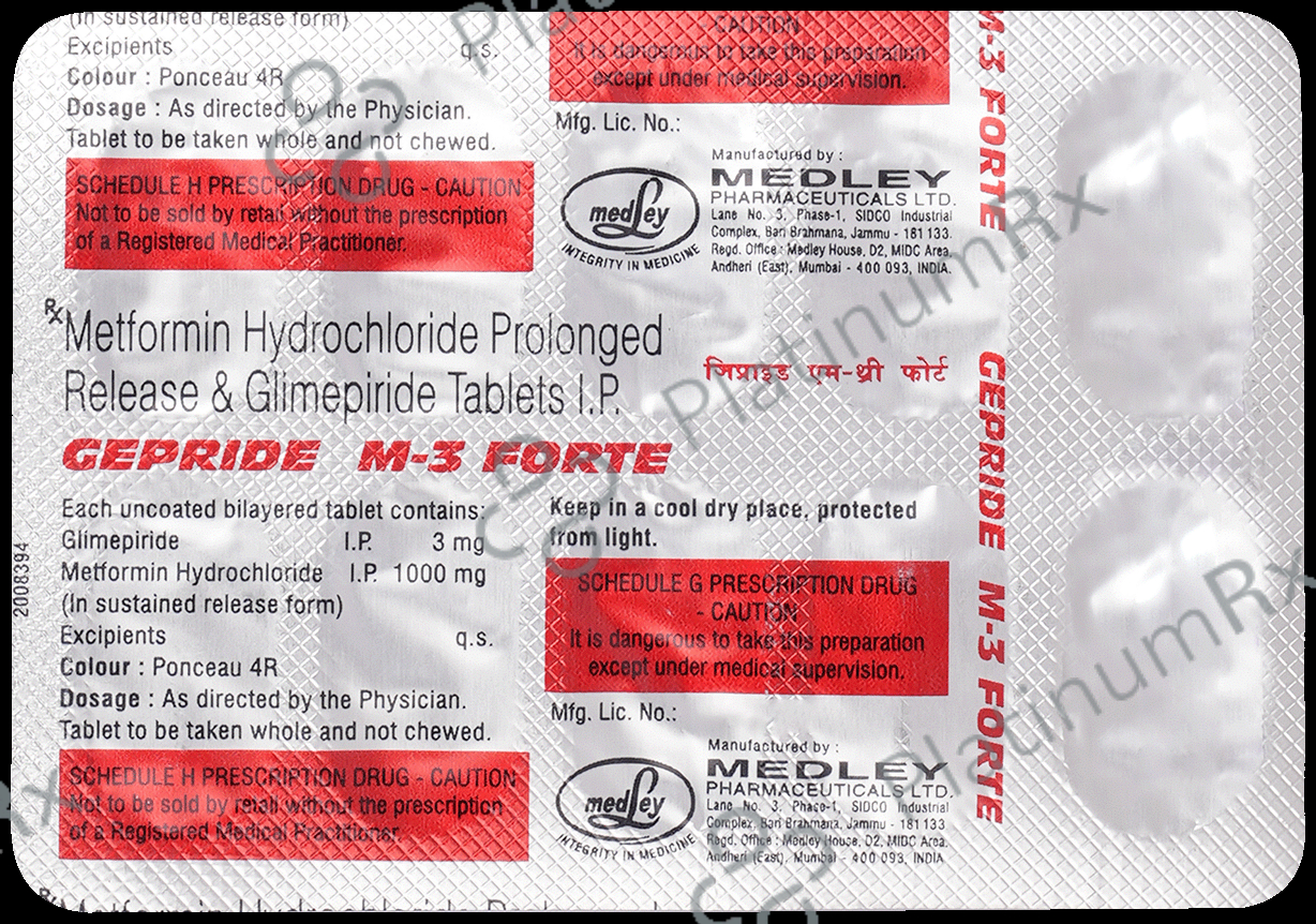 Gepride M 3/1000mg Tablet PR 10s