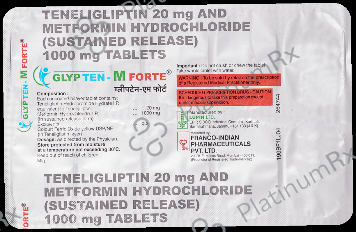 Glypten-M Forte 1000mg/20mg Tablet