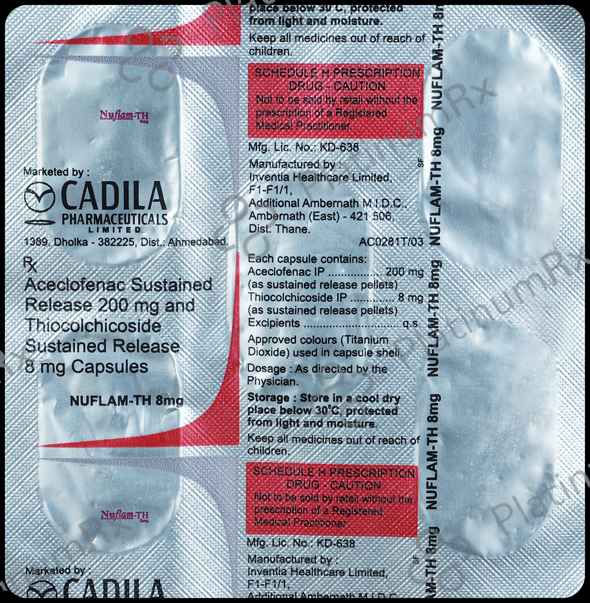 Nuflam TH 8/200mg Capsule SR 5s