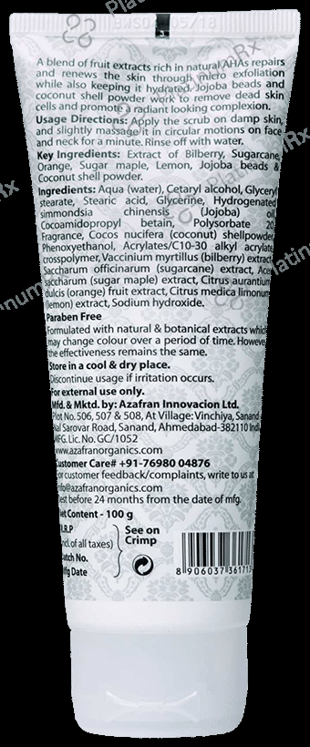 Azafran Organics Everyday Gentle Face Scrub 100 gm