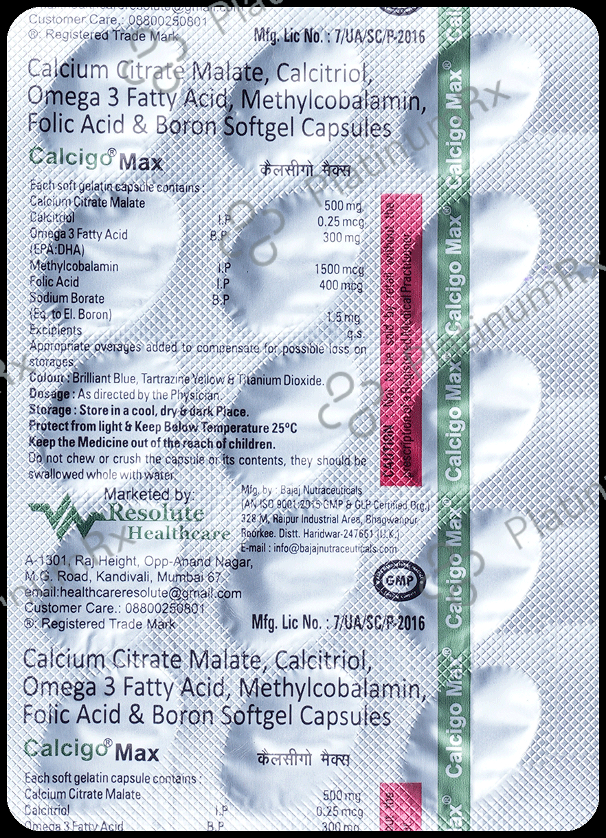 Calcigo Max Softgel Capsule 15 Soft Gelatin Capsule