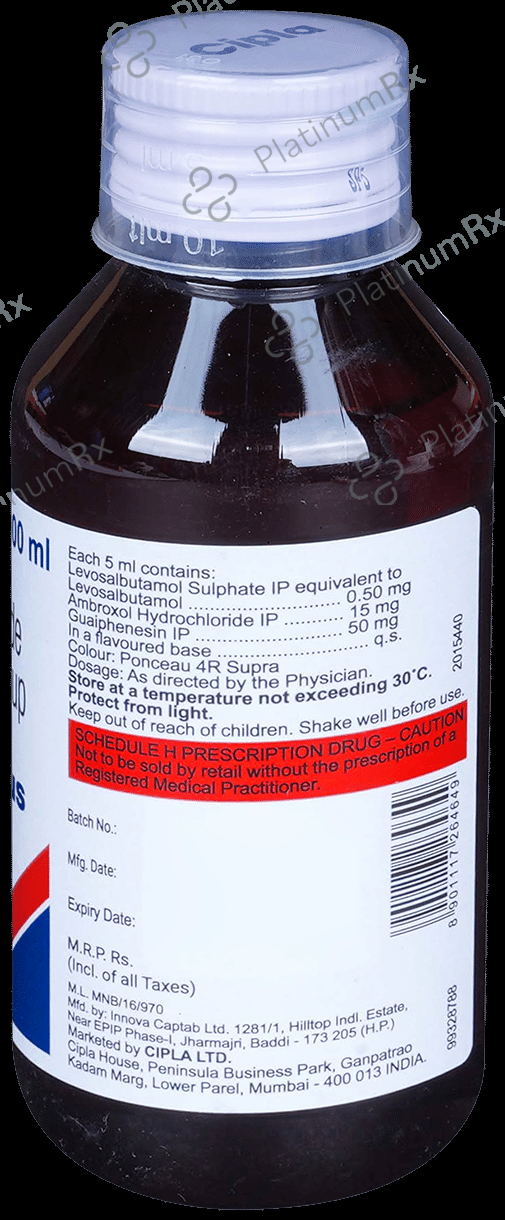 Asthalin Plus 15/50/0.5mg Syrup 100ml