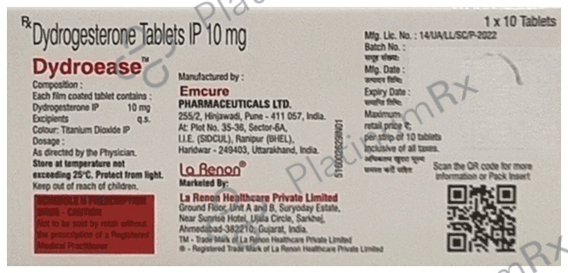 Dydroease 10mg Tablet 10s