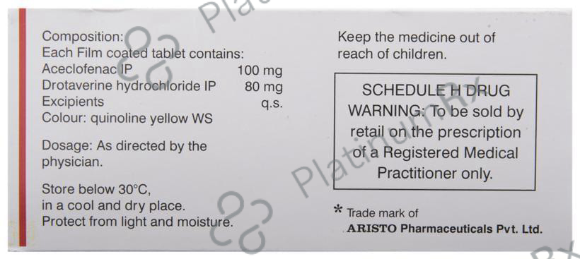 Aceclo Spas 100/80mg Tablet 10s