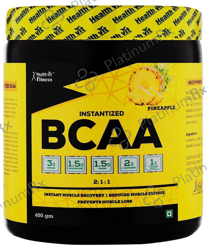 HealthVit Fitness Instantized BCAA 2:1:1 Powder Pineapple 400 gm