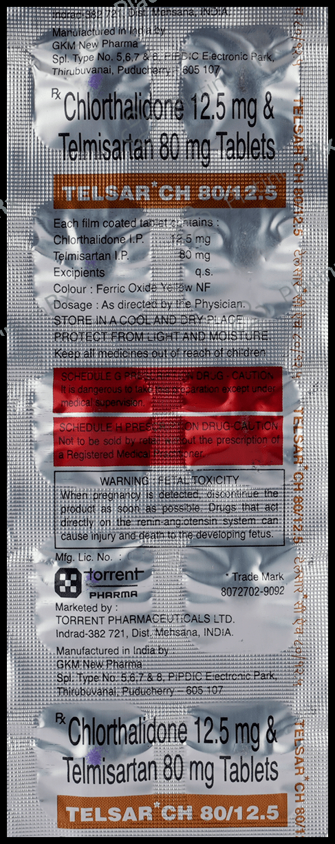 Telsar CH 80 12.5/80mg Tablet 10s