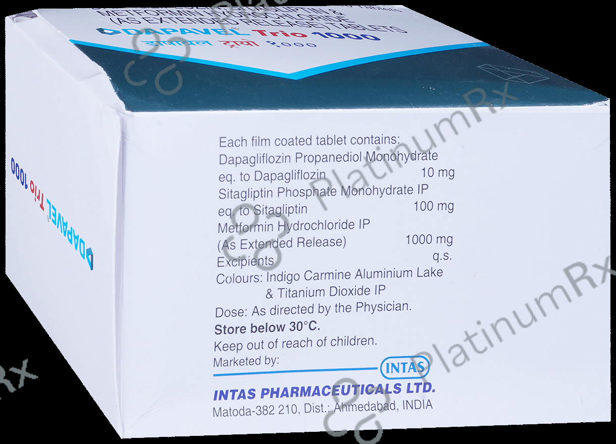 Dapavel Trio 10/1000/100mg Tablet ER 10s