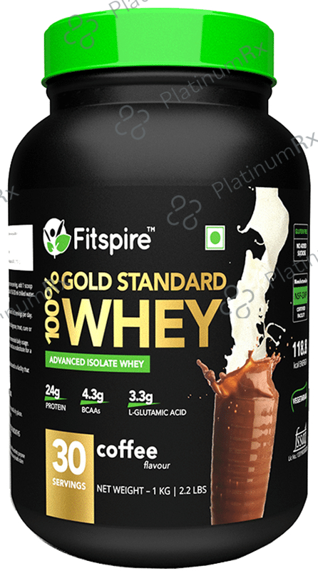 Fitspire 100% Gold Whey Advanced Isolate Protein Powder Coffee 1 kg