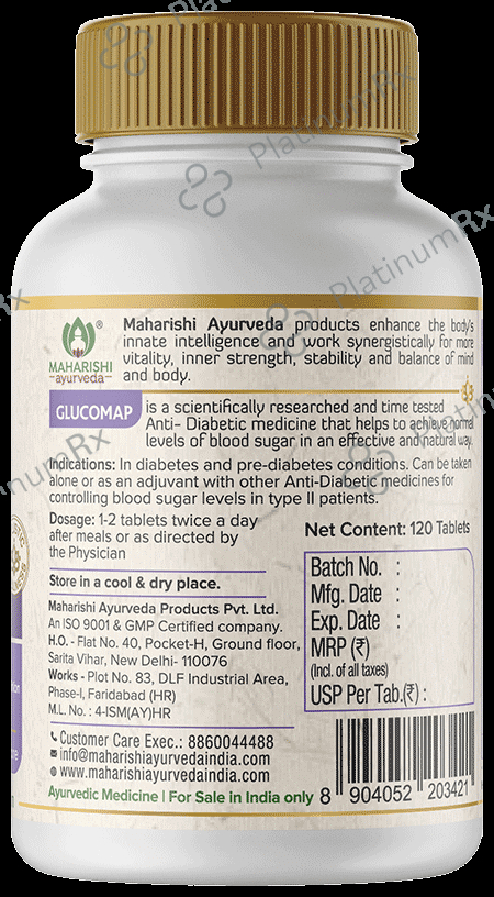 Maharishi Ayurveda Glucomap Tablet - For Blood Sugar Management 120 tablets