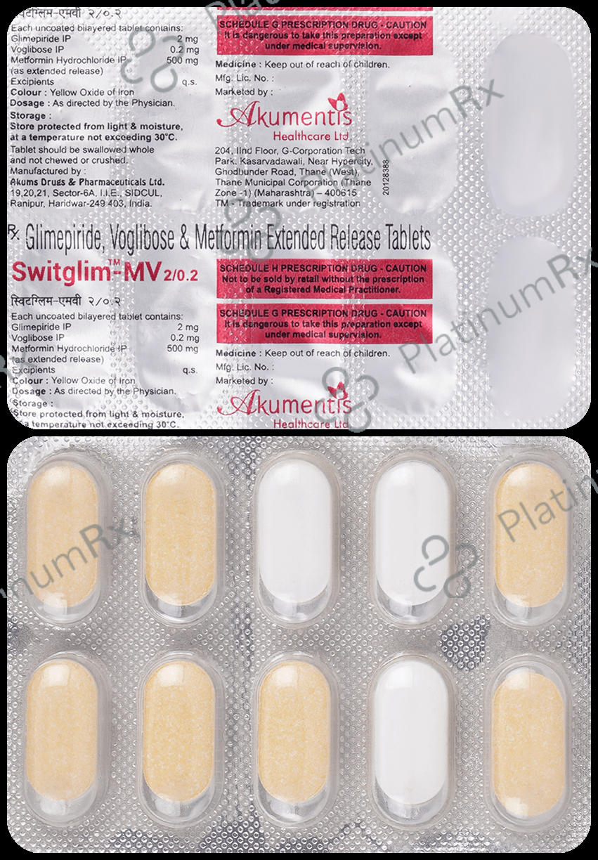 Switglim MV 2mg/500mg/0.2mg Tablet ER