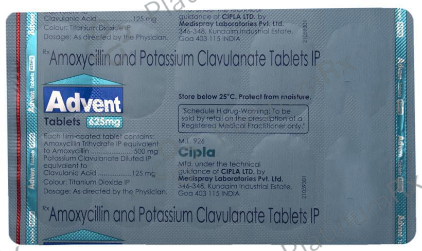 Advent 625mg Tablet 10s