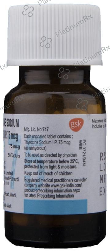 Eltroxin 75mcg Tablet 60 Tablet