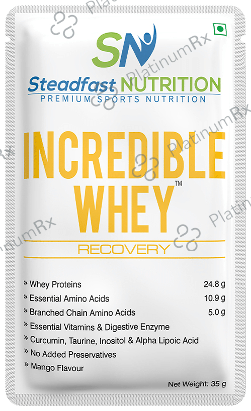 Steadfast Nutrition Incredible Whey Recovery Sachet (35gm Each) Mango 60 Sachets