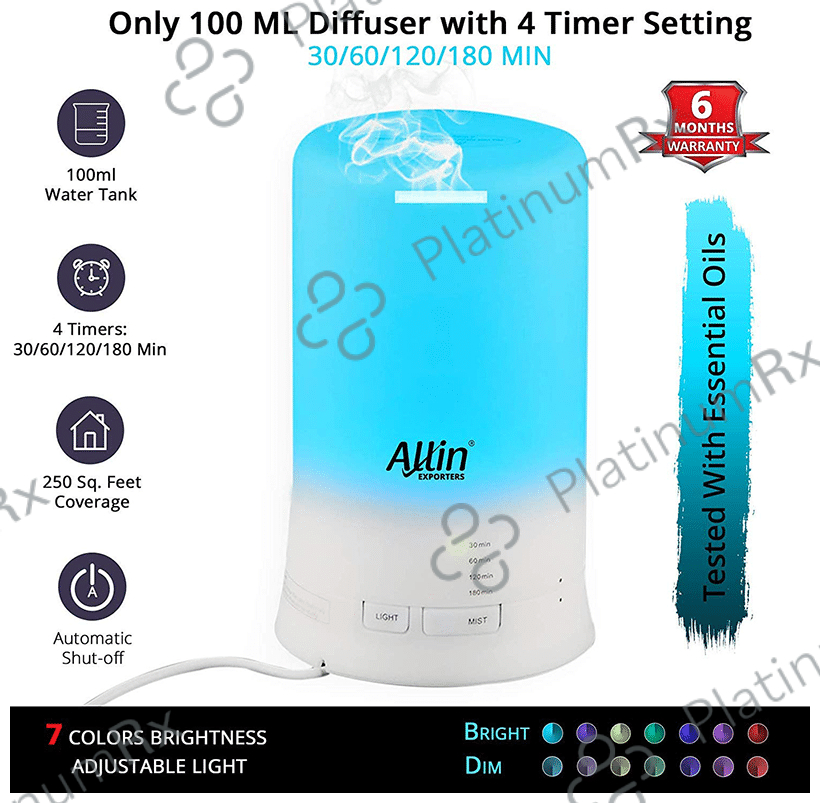 Allin Exporters DT 2109 Ultrasonic Humidifier & Aroma Diffuser (100ml Tank)