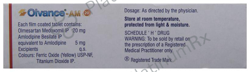 Olvance AM 20 5/20mg Tablet 10s