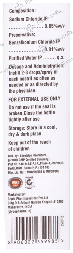 Nazome Saline Nasal Spray/Drop 20 Nasal Solution