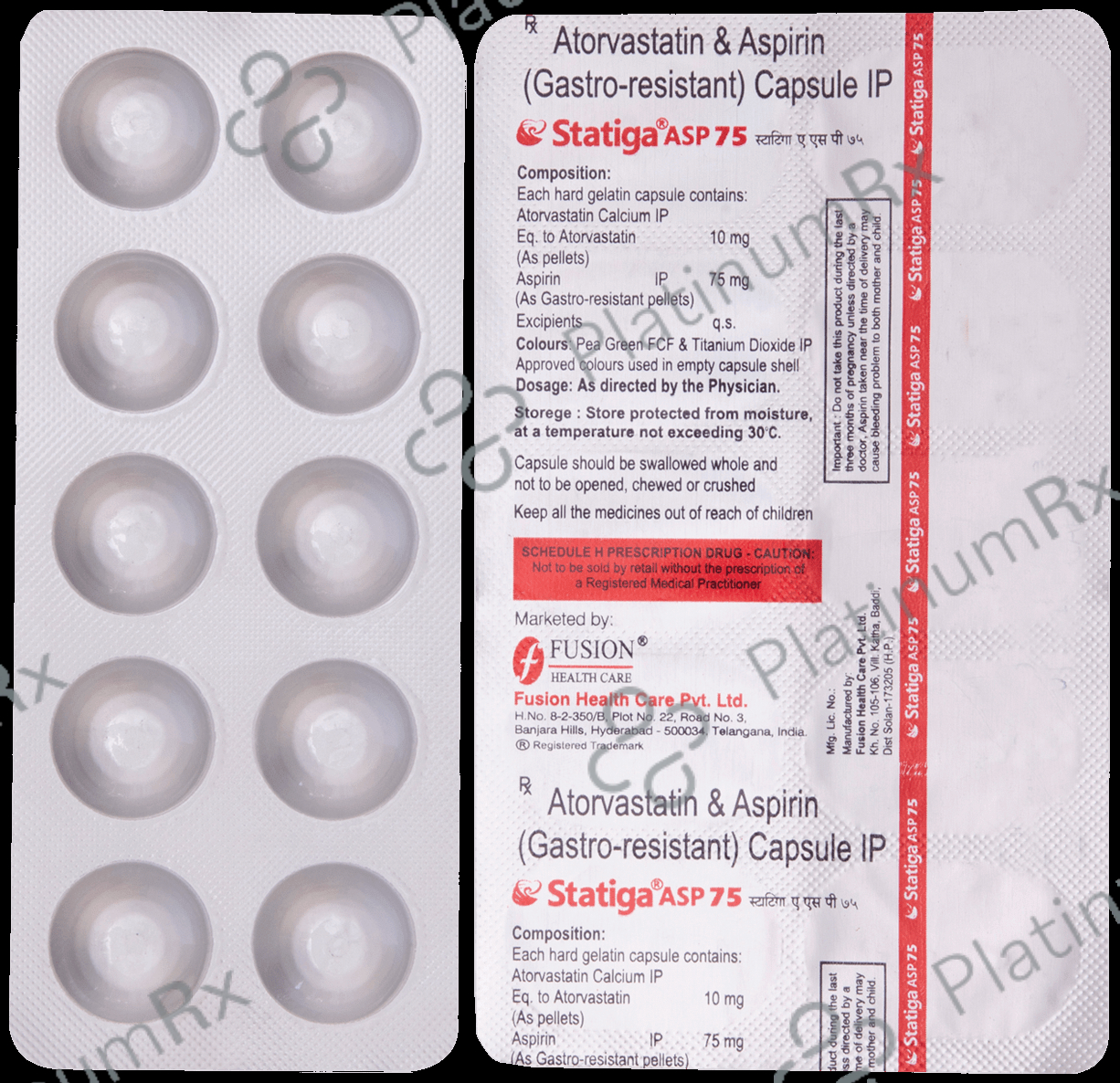 Statiga ASP 10/75mg Capsule 10s