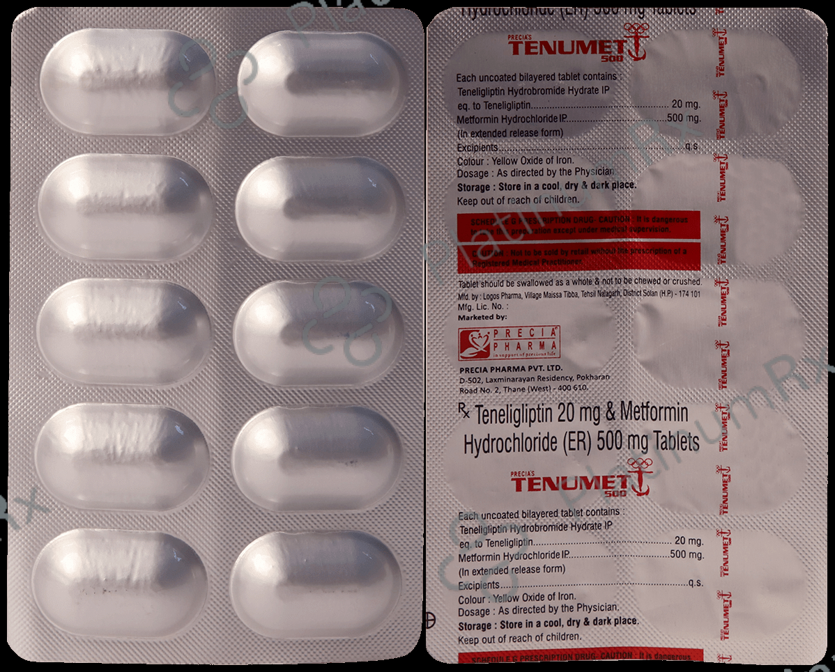 Tenumet 500mg/20mg Tablet ER