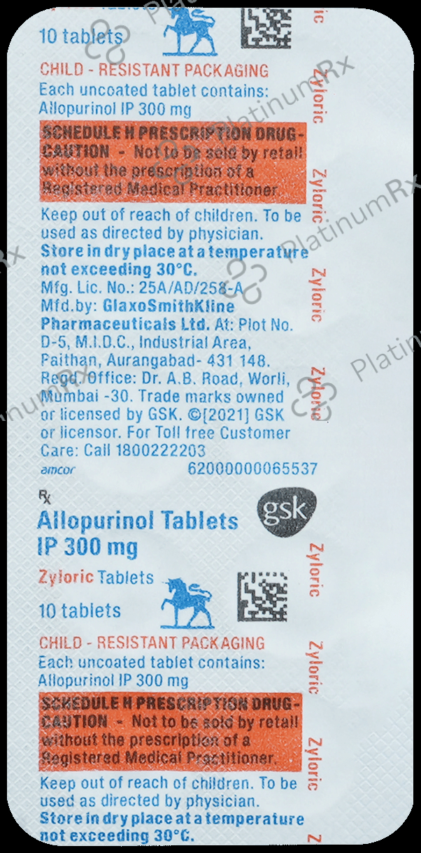 Zyloric 300mg Tablet 10s