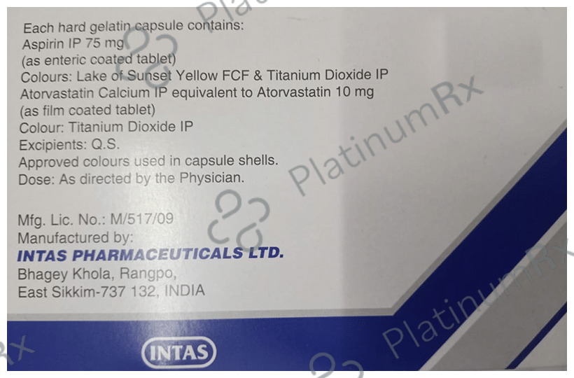 Lipicure AS 75/10mg Capsule 10s