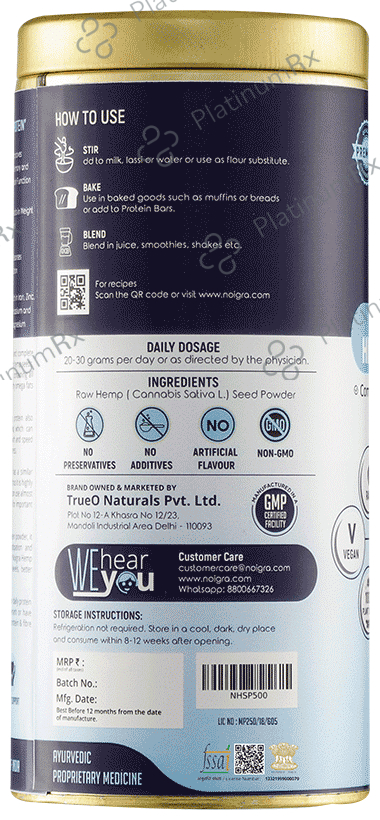 Noigra Hemp Protein Powder (500gm Each)