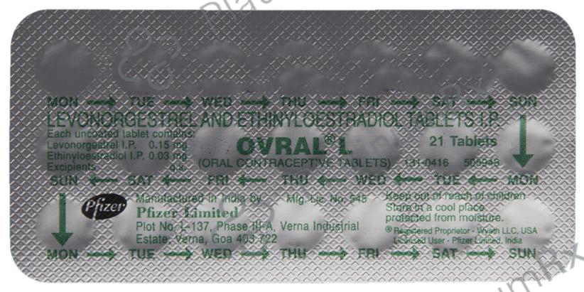 Ovral L 0.035/0.15mg Tablet 21s