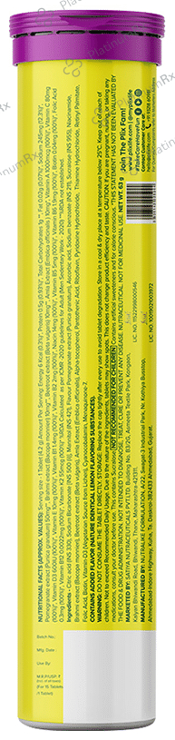 Plix Super Multi Vitamin Bubbly Effervescent Tablet Lemon 15 Effervescent