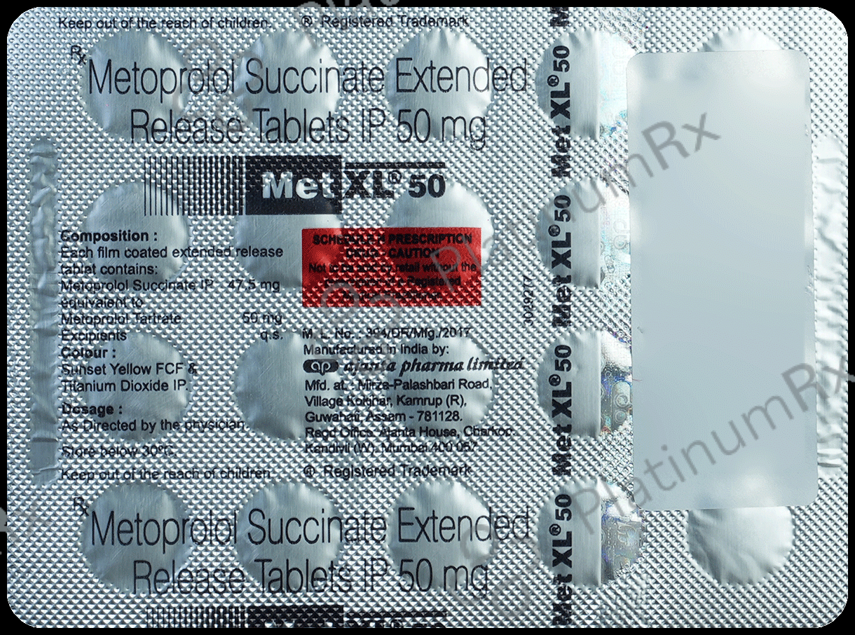 Met XL 50mg Tablet ER 20s