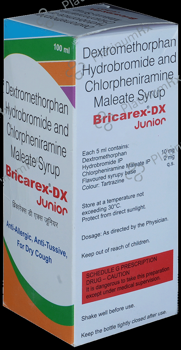 Bricarex DX 2/10mg Junior Syrup 100ml