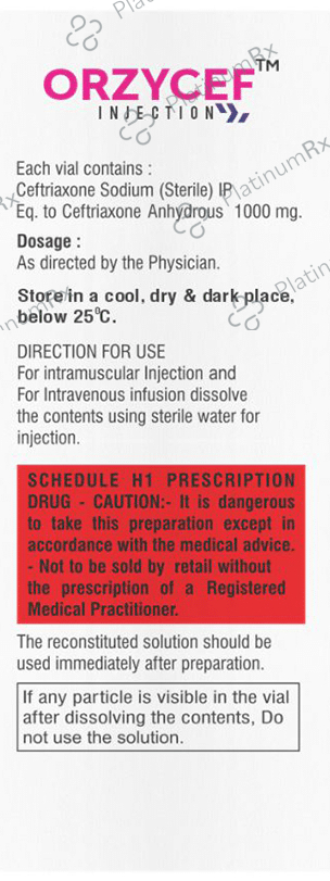 Orzycef 1 gm Injection