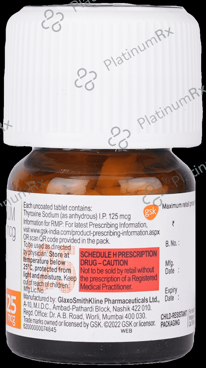 Eltroxin 125mcg Tablet 60s