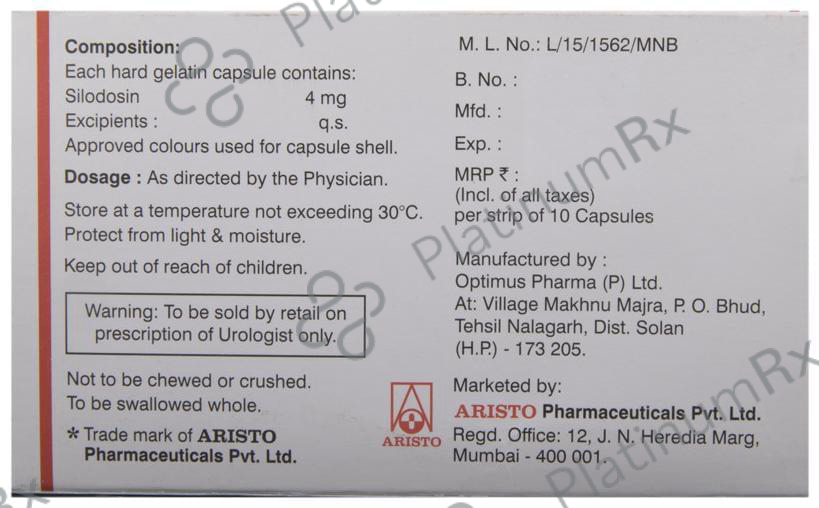 Prostagard 4mg Capsule 10s