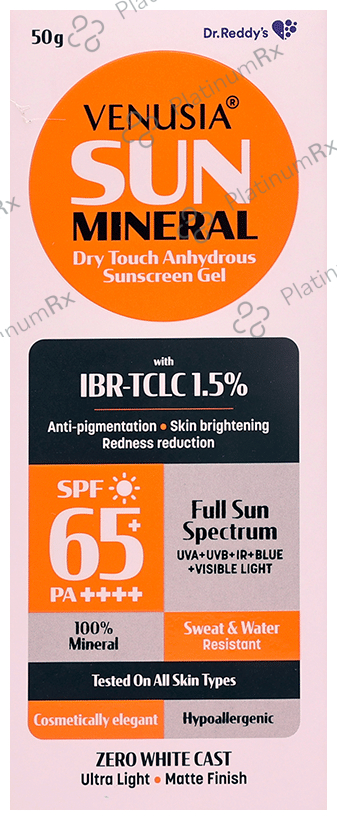 Venusia Sun Mineral SPF 65 Plus Gel 50ml