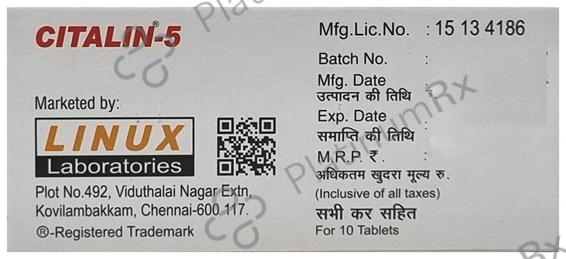 Citalin 5mg Tablet 10s