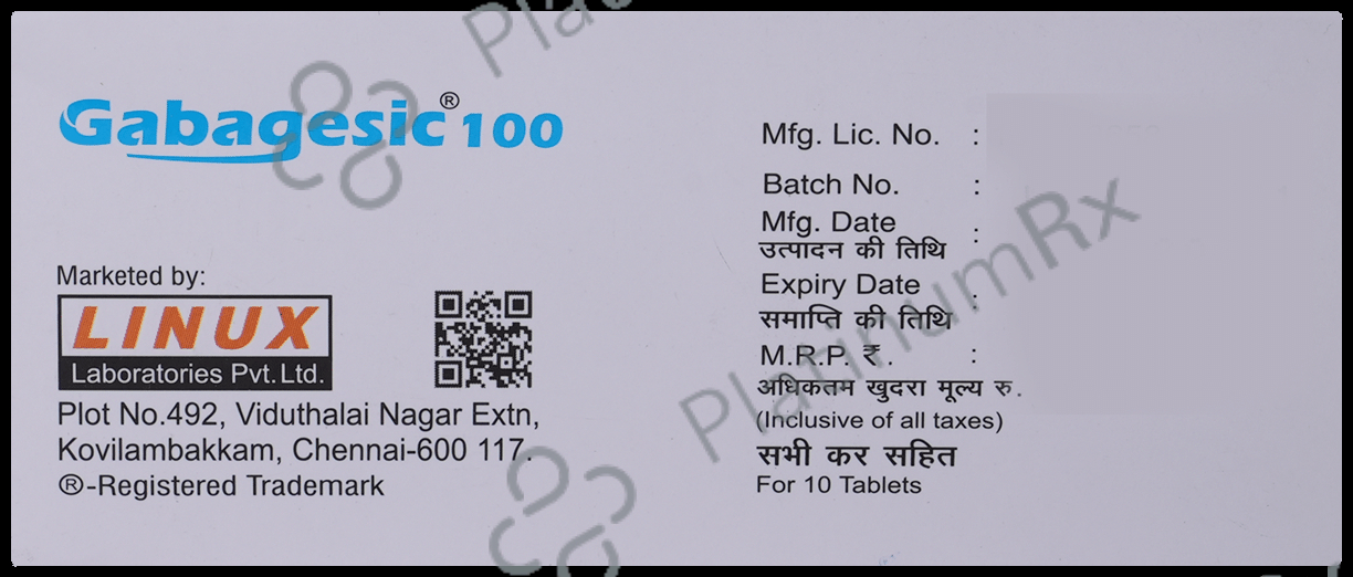 Gabagesic 100mg Tablet 10s