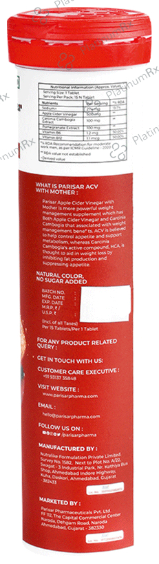 Parisar Apple Cider Vinegar with Mother and Garcinia Cambogia Gummies (15 Each)