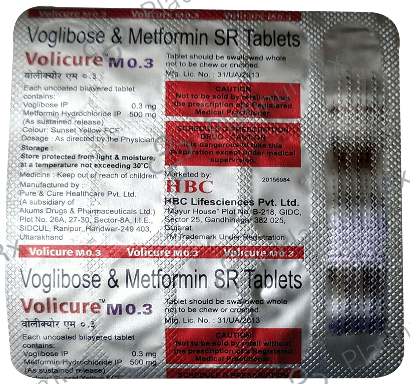 Volicure M 500/0.3mg Tablet SR 15s