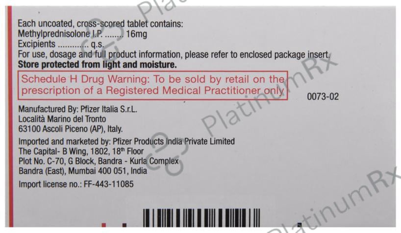 Medrol 16mg Tablet 14s