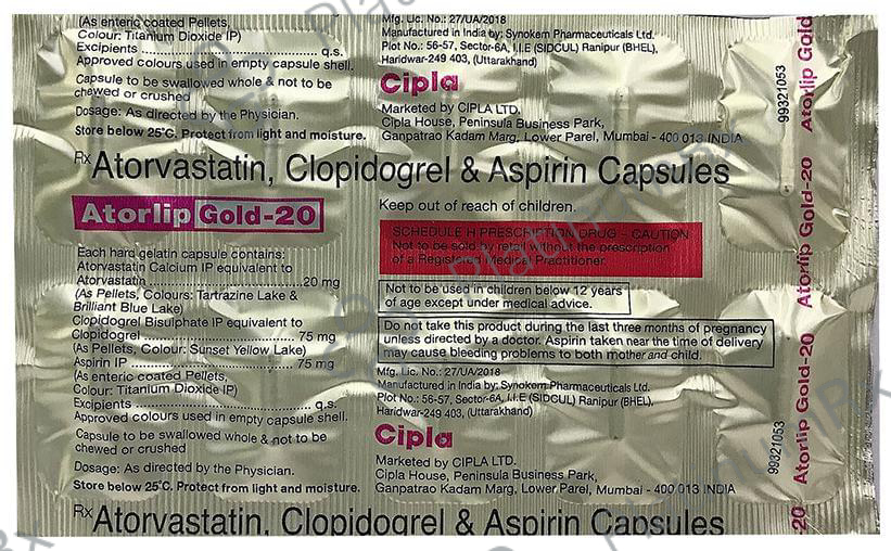 Atorlip Gold 20/75/75mg Capsule 10s