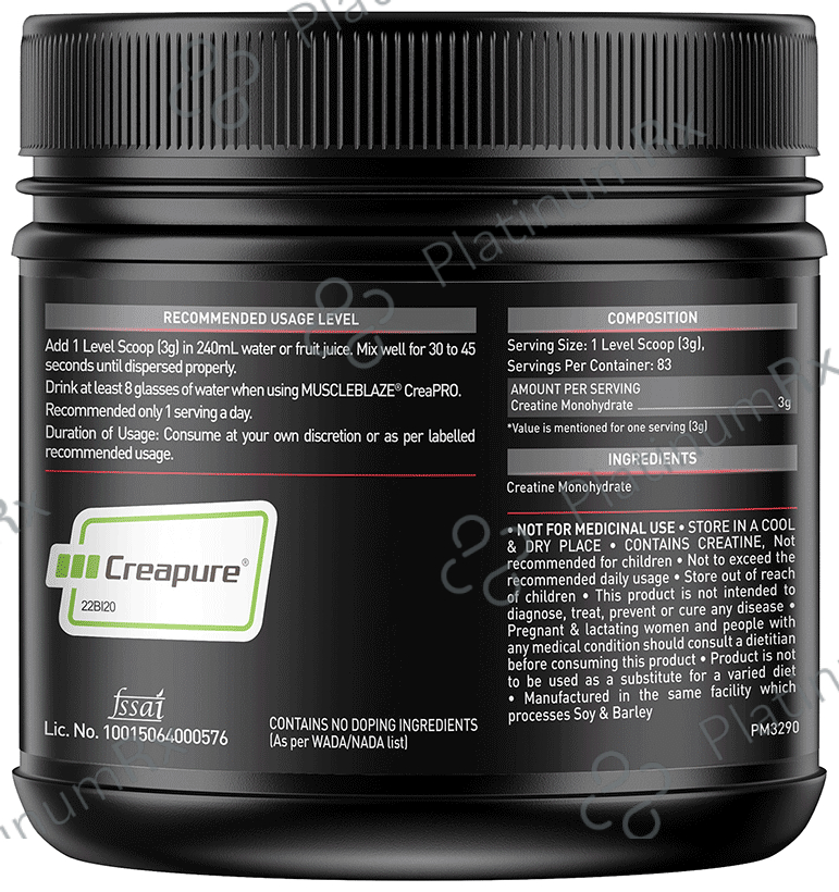 MuscleBlaze Creapro Creatine - With Creapure for Lean Muscles, Energy & Strength -