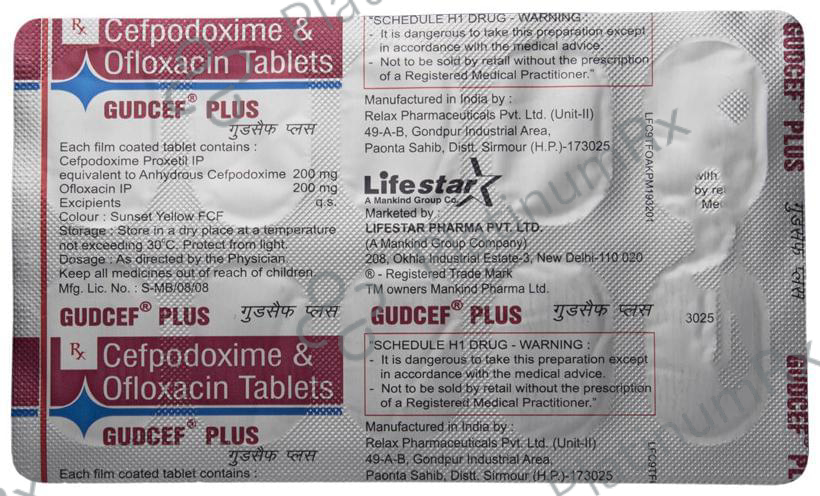 Gudcef Plus 200/200mg Tablet 10s