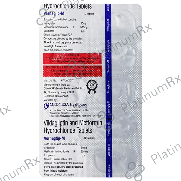 Vernaglip DM 500/50mg Tablet 10s