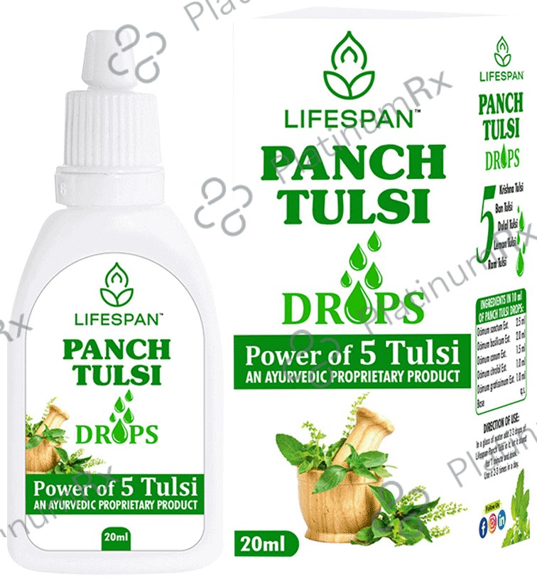 Lifespan Panch Tulsi Drops - Concentrated Extract of 5 Rare Tulsi Plant - Immunity Booster