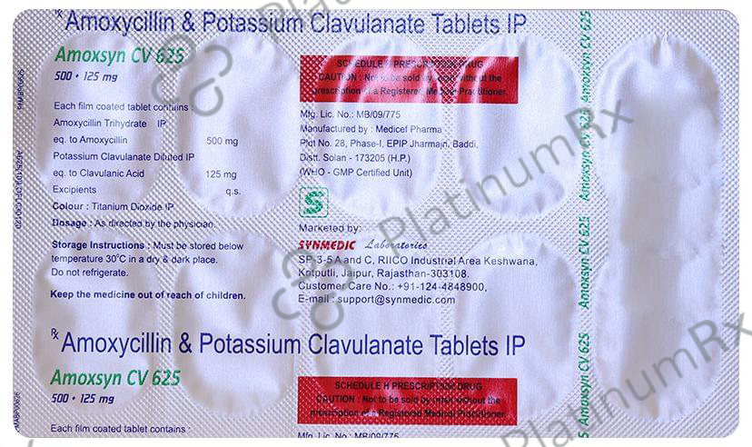 Amoxsyn CV 625 Tablet