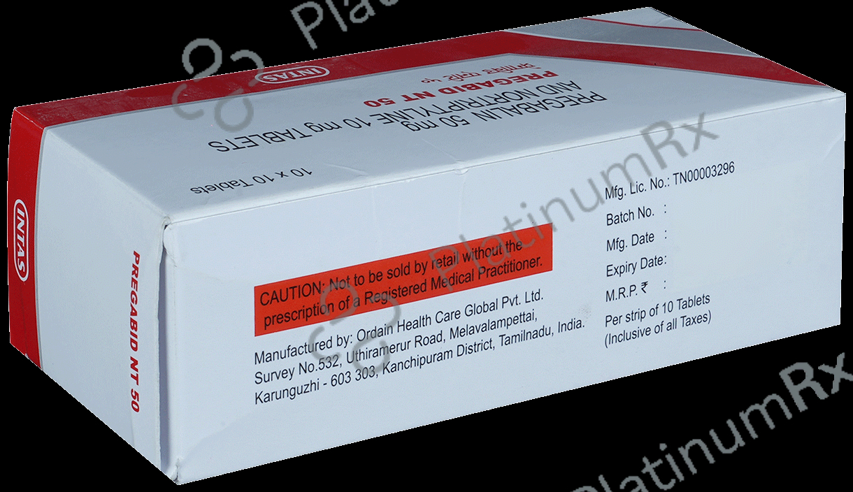 Pregabid NT 50mg/10mg Tablet