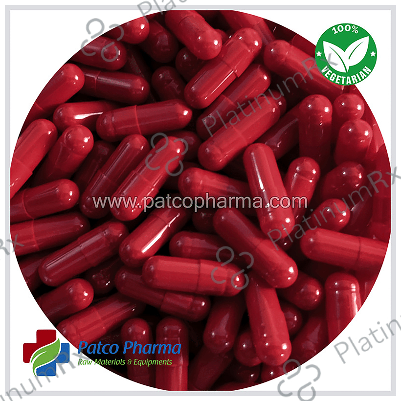 Patco Pharma Empty Vegetarian Capsule Size 0 Red 250 capsules