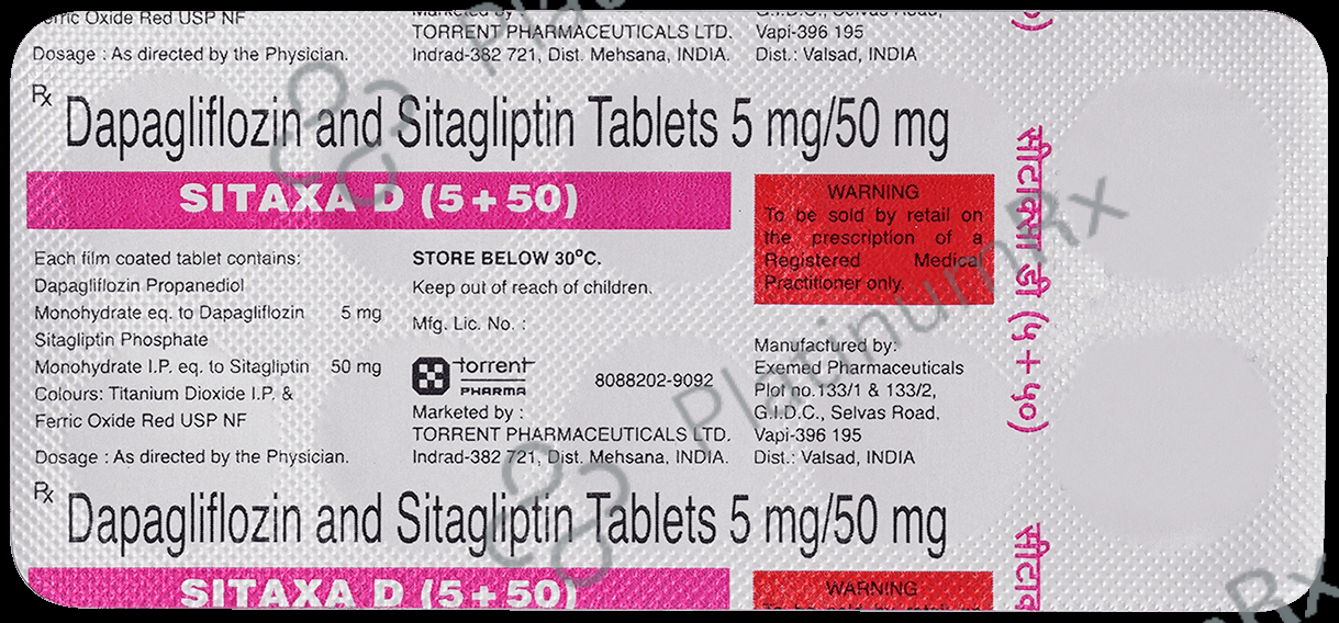 Sitaxa D 50/5mg Tablet 10s